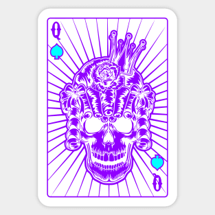 Queen of Spades Purple Skull Sticker